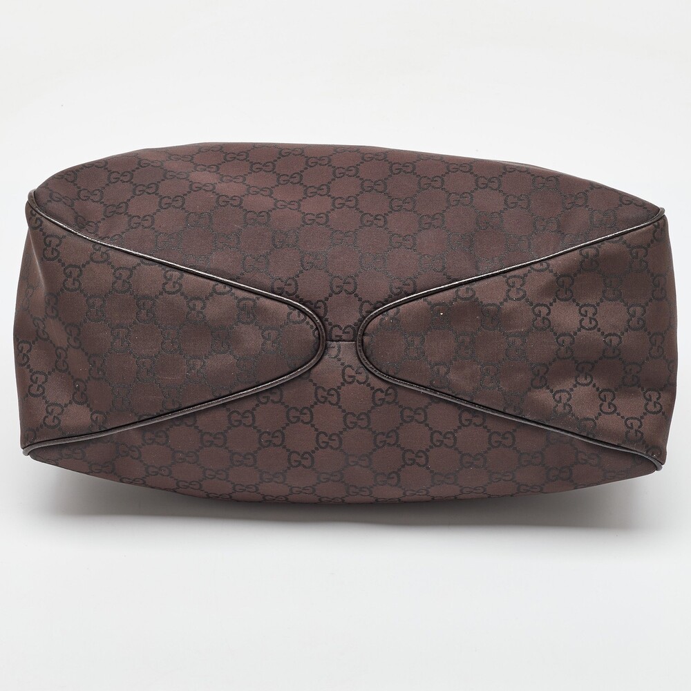 Gucci Dark Brown Gg Nylon And Leather #169720G64B - Picture 6 of 9